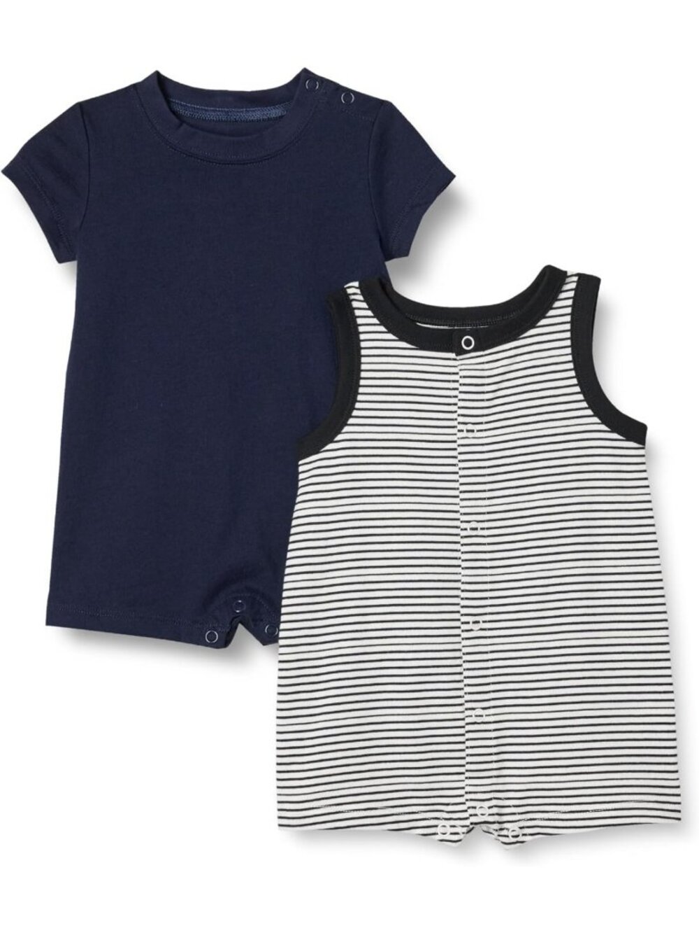 Cozy Cotton Jersey Sleeveless & Short-Sleeve Romper Set for Toddlers - Unisex